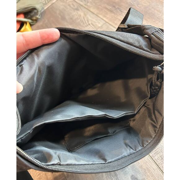 Nylon Crescent Bag Beige Large 3 Zipper - Picture 3 of 4